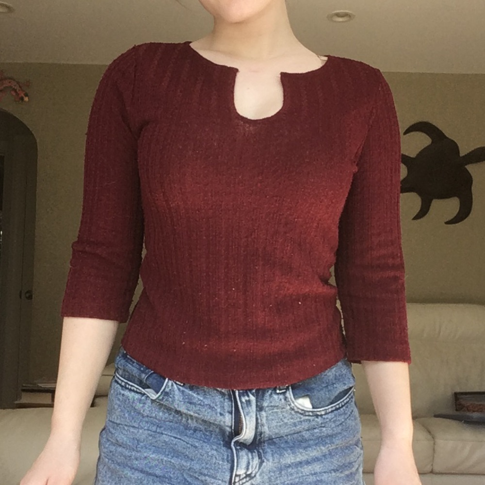 Obé lightweight sweater top maroon